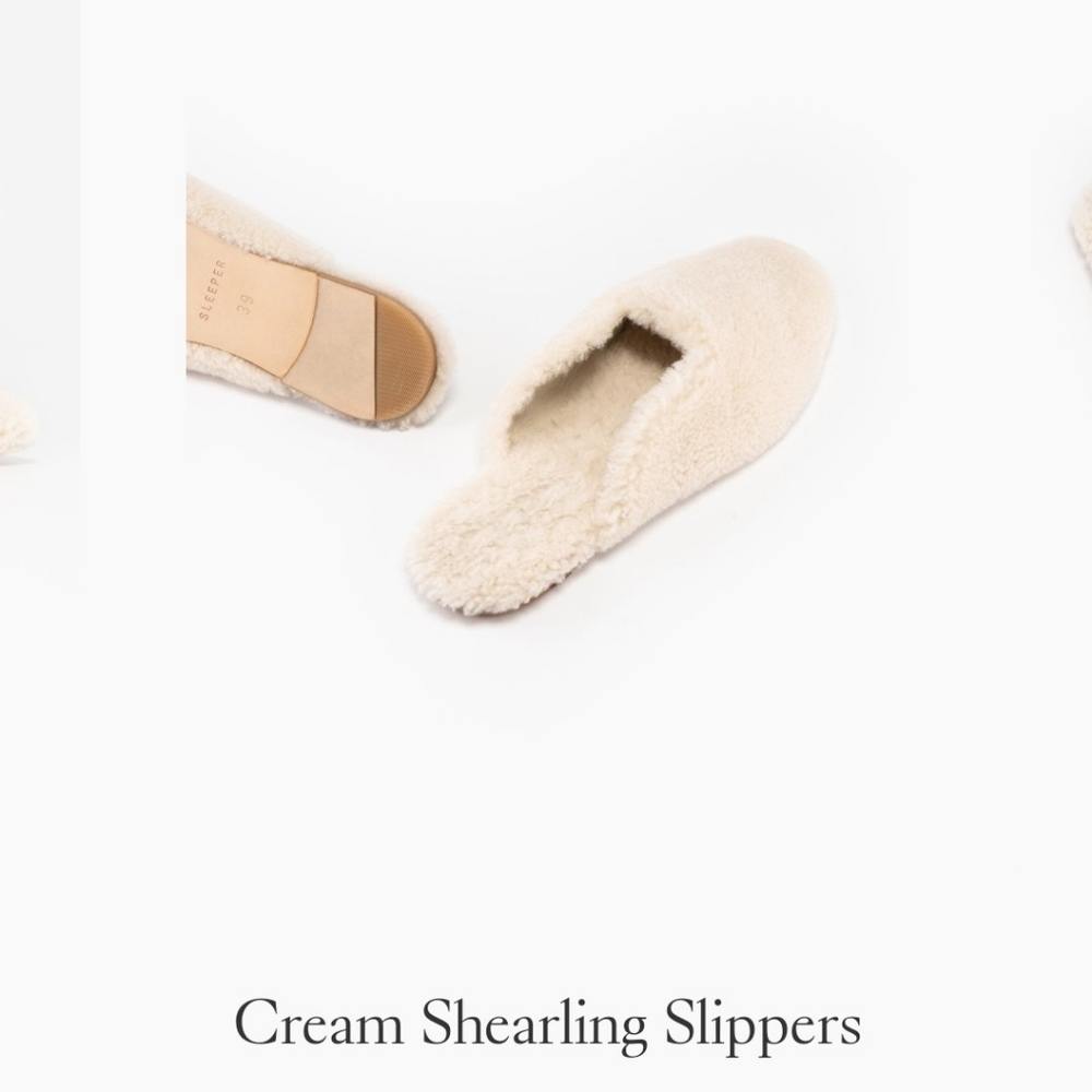 Sleeper Shearling Slippers - Cream - Sz 8